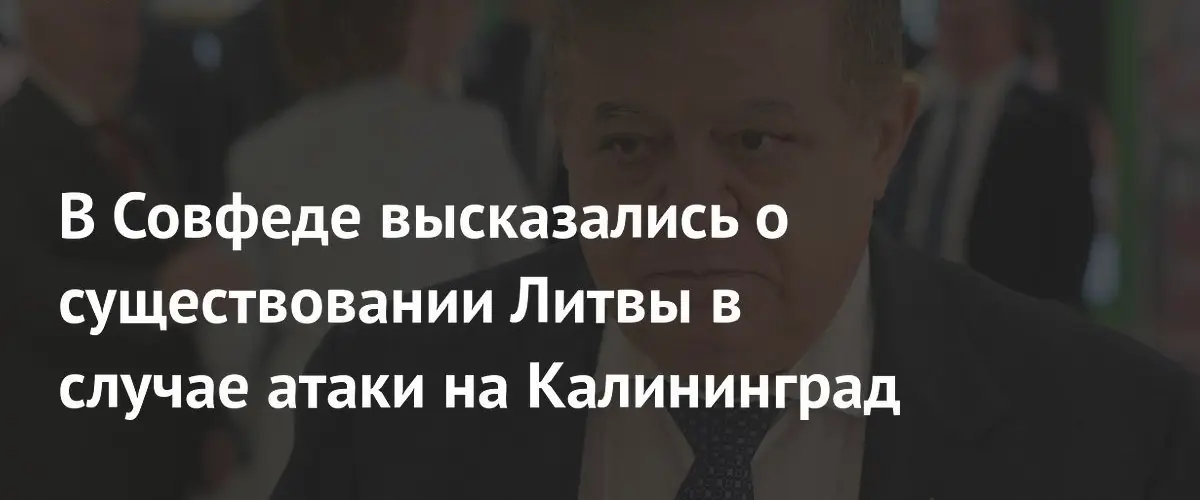 В Совете Федерации предупредили о прекращении существования Литвы при атаке на Калининград
