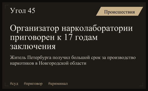 В Новгородской области осужден организатор подпольной лаборатории по производству наркотиков