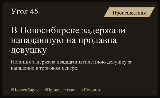 В Новосибирске задержали агрессивную девушку за нападение на продавца в торговом центре