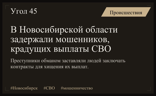 В Новосибирской области раскрыта масштабная схема хищения выплат военнослужащим СВО