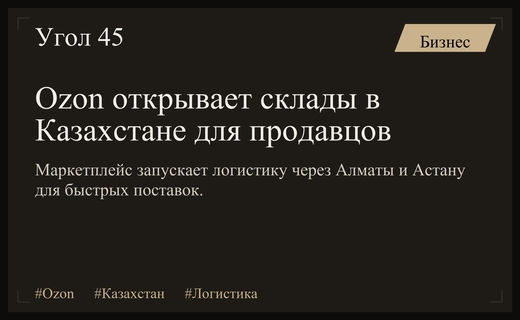 Ozon расширяет логистическую сеть и предлагает продавцам складское хранение в Казахстане