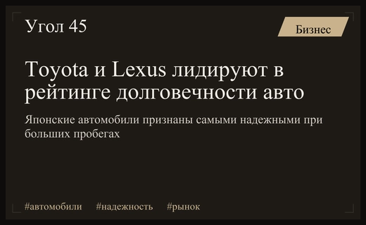 Японские автопроизводители возглавили рейтинг самых надежных марок по версии iSeeCars