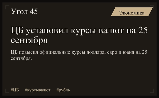 ЦБ повысил официальные курсы доллара и евро на 25 сентября