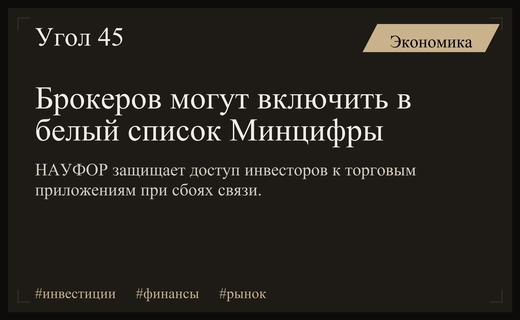 НАУФОР просит Минфин защитить доступ инвесторов к финансовым сервисам