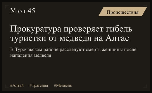 Трагедия на Алтае: прокуратура проверяет обстоятельства гибели туристки от нападения медведя