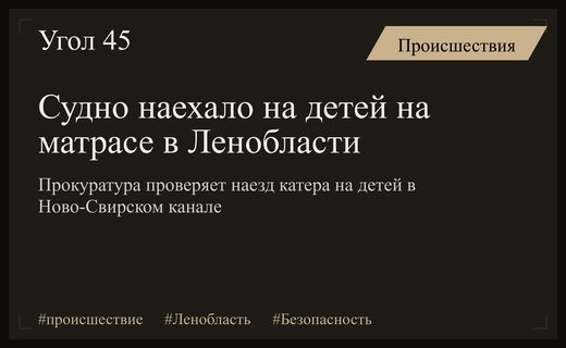 Трагедия на воде в Ленинградской области: судно наехало на детей