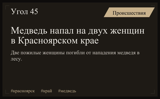 Трагедия в Енисейском округе: медведь напал на двух пожилых женщин