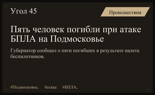 Трагедия в Подмосковье: пять человек погибли в результате атаки беспилотников