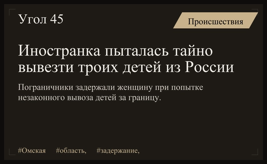 Драматичная попытка вывоза детей из России пресечена сотрудниками ФСБ в Омской области