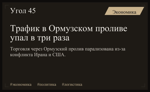 Транзит через Ормузский пролив резко сократился из-за конфликта США и Ирана