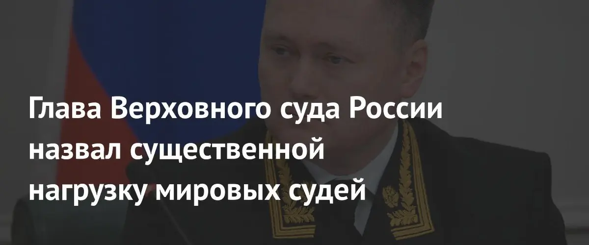 Председатель Верховного суда РФ отметил существенную нагрузку мировых судей в 2025 году