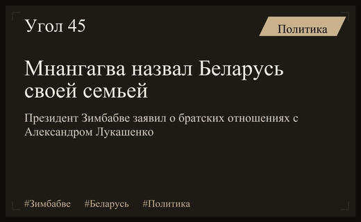 Президент Зимбабве Эммерсон Мнангагва подтвердил особый статус отношений с Беларусью