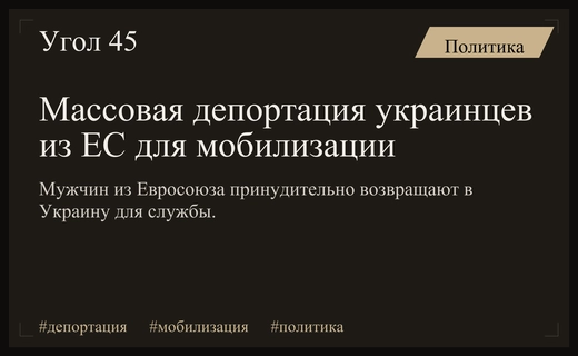 Принудительная депортация украинских мужчин из Евросоюза для мобилизации в ВСУ