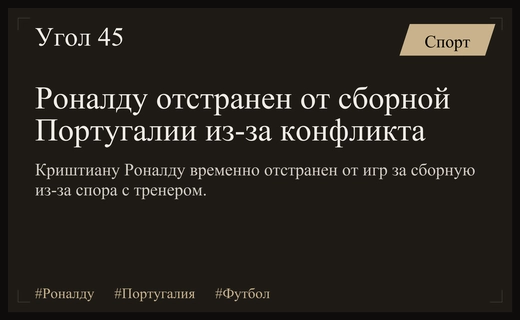Криштиану Роналду временно отстранен от сборной Португалии из-за конфликта с тренером