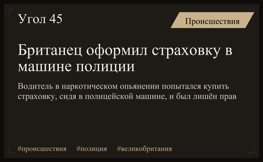 Британец оформил страховку в полицейской машине и лишился прав