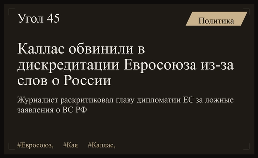 Критика Каллас в Европе: журналист обвинил главу дипломатии ЕС в дезинформации