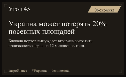 Кризис экспорта зерна грозит Украине масштабным сокращением посевных площадей