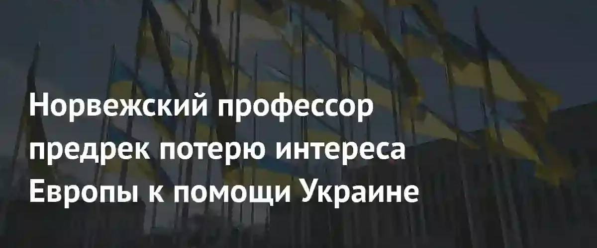 Профессор из Норвегии предсказал прекращение европейской помощи Украине из-за краха ВСУ
