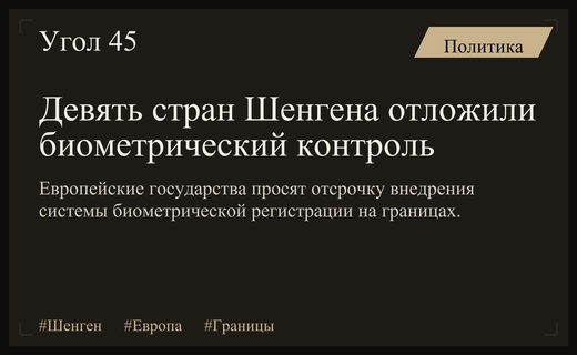 Группа стран Шенгена запросила отсрочку внедрения биометрических проверок на границах