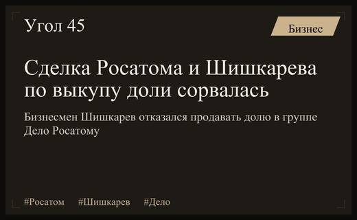 Срыв сделки Росатома и Шишкарева: юридическая битва за контроль над группой Дело