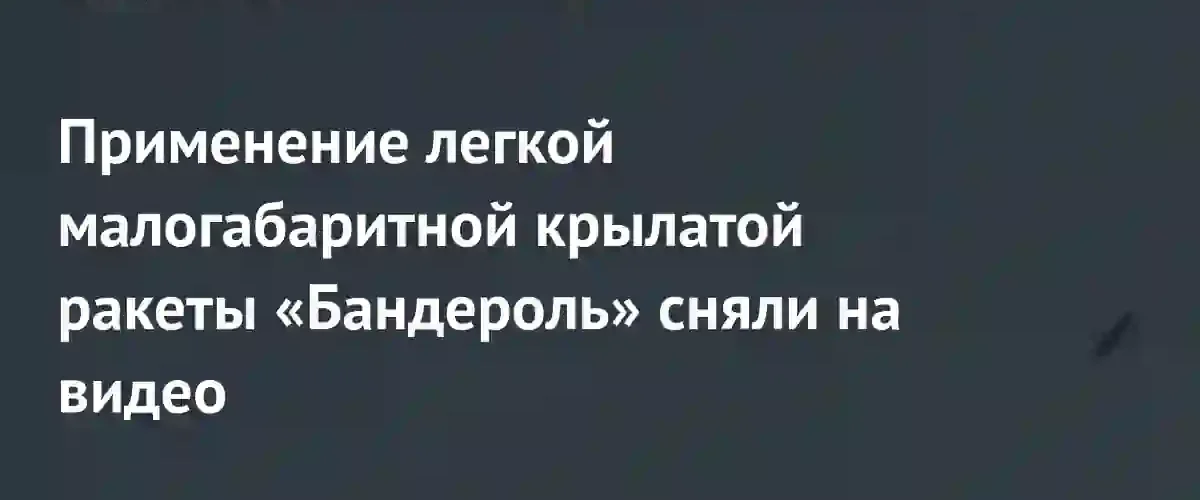 В сети опубликовали видео боевого применения малогабаритной крылатой ракеты Бандероль