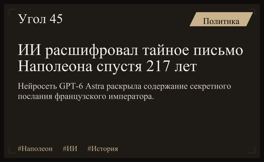Искусственный интеллект расшифровал секретное послание Наполеона спустя более двух веков