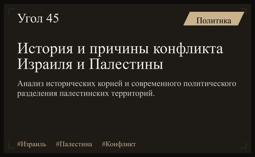 Истоки и современное состояние конфликта Израиля и Палестины: исторический анализ
