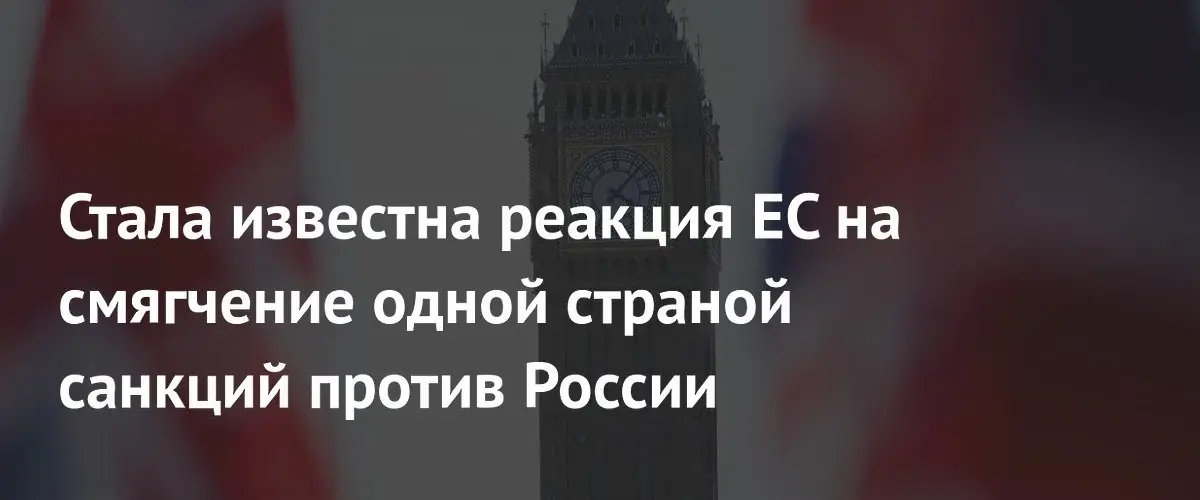 Стала известна реакция ЕС на смягчение одной страной санкций против России