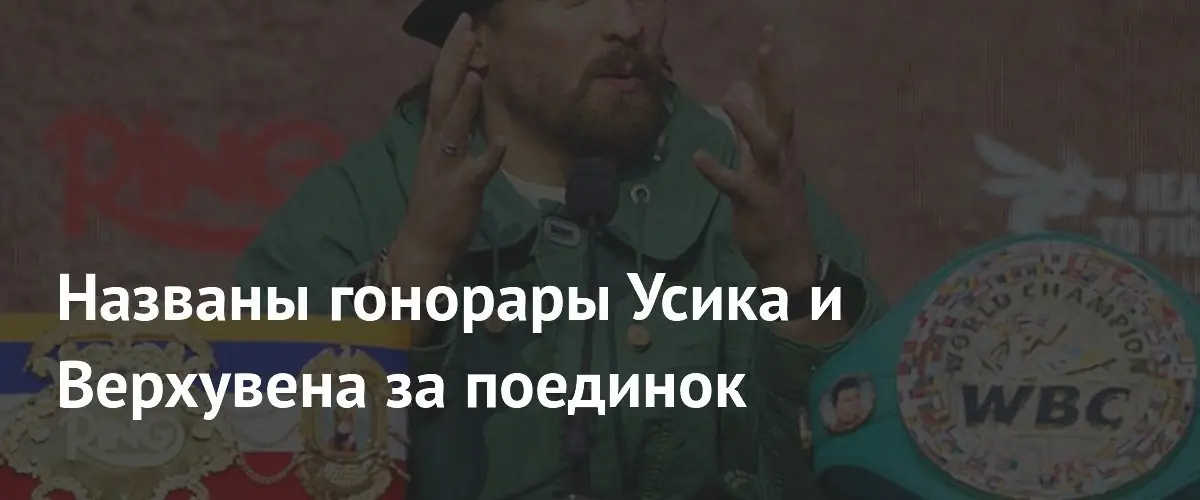 Стали известны гонорары Александра Усика и Рико Верхувена за бой