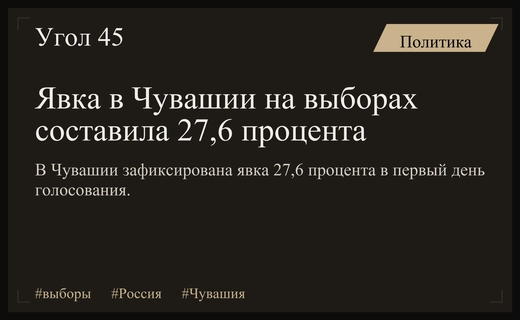 Старт единого дня голосования в России: явка в Чувашии составила 27,6 процента