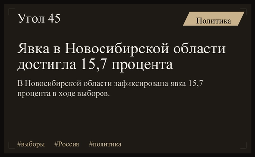 Старт масштабного голосования в России: явка в Новосибирской области достигла 15,7 процента