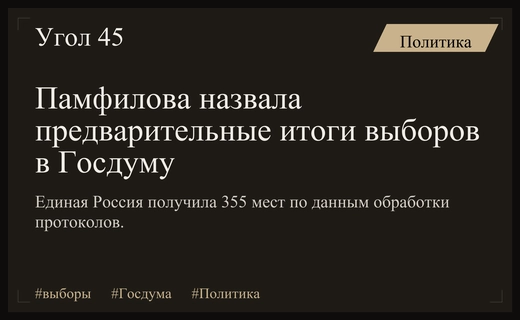Итоги выборов в Госдуму: Памфилова озвучила предварительное распределение мандатов