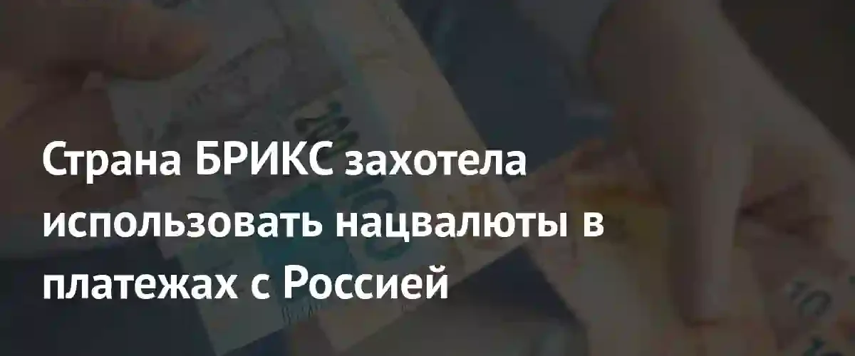Страна БРИКС захотела использовать нацвалюты в платежах с Россией