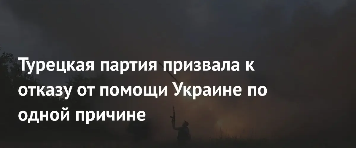Турецкая партия Vatan требует прекратить военную помощь Украине из-за атак на суда