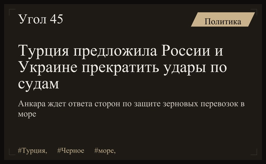 Турция инициирует переговоры по защите зерновых судов в Черном море