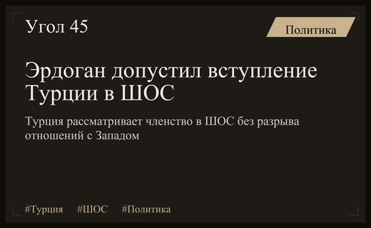 Турция рассматривает возможность вступления в ШОС без разрыва связей с Западом