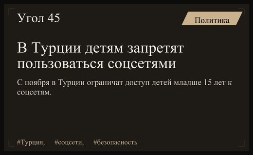Турция вводит жесткие возрастные ограничения для пользователей социальных сетей