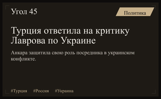 Турция защитила свою посредническую роль на фоне критики Сергея Лаврова
