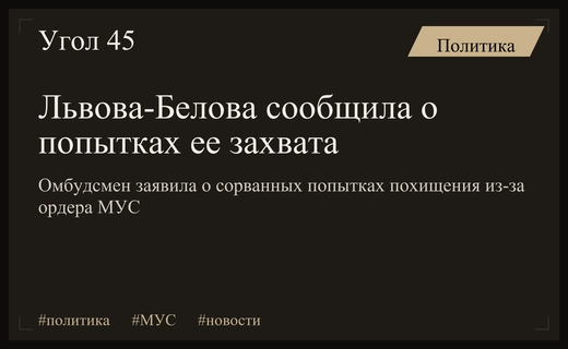 Львова-Белова заявила о попытках ее захвата из-за ордера МУС