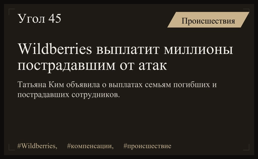 Wildberries объявила о масштабных компенсациях пострадавшим от атак на логистические центры