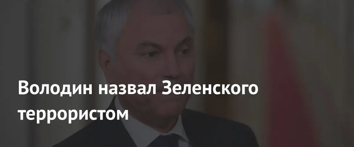 Вячеслав Володин назвал Владимира Зеленского главой террористического нацистского режима
