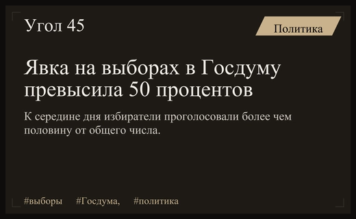 Выборы в Государственную Думу девятого созыва демонстрируют высокую активность избирателей